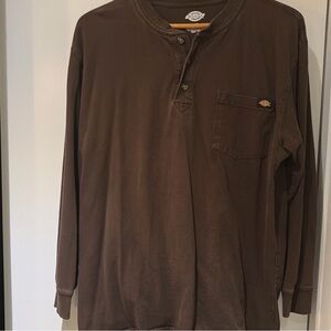 Gently used men’s L Dickies Dark Brown Long Sleeve Shirt